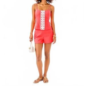 NEW LILLY PULITZER sarissa stretch short in cane coral